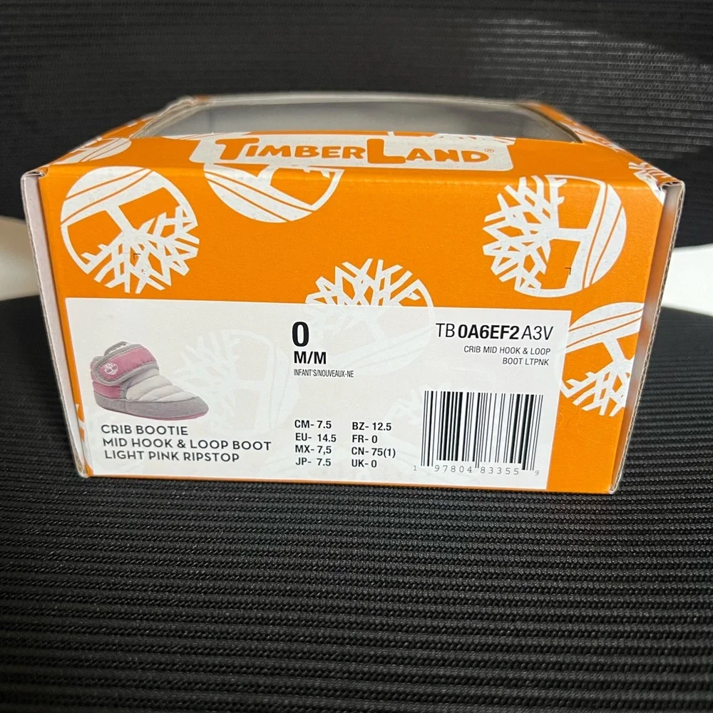 NWT Timberland Kids Pink and White Crib Shoes